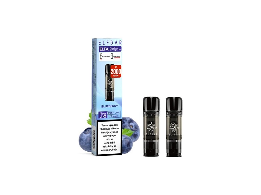 elf bar elfa pods cartridge 2pack blueberry 20mg