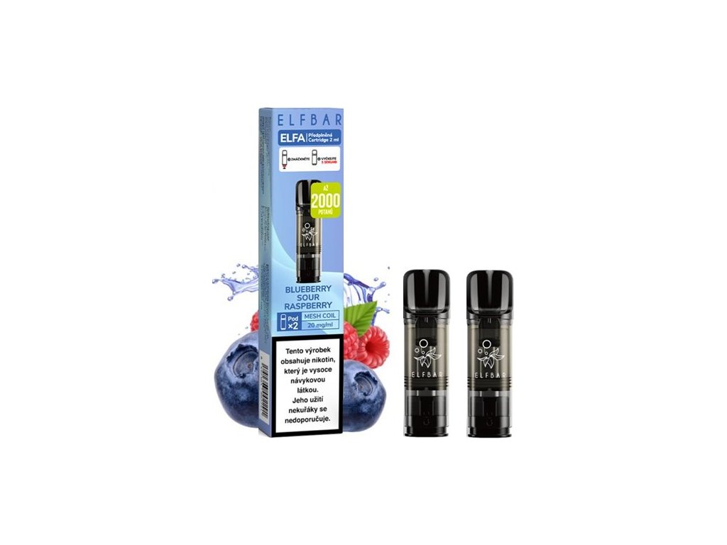 elf bar elfa pods cartridge 2pack blueberry sour raspberry 20mg
