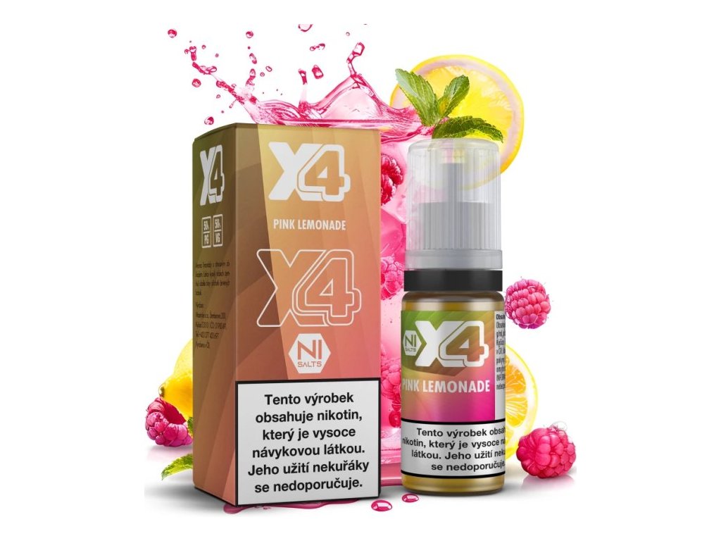 liquid x4 bar juice ruzova limonada pink lemonade 10ml 20mg