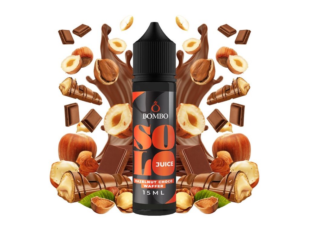 prichut bombo solo juice sv 15ml hazelnut choco waffer tycinka s liskooriskovym kremem