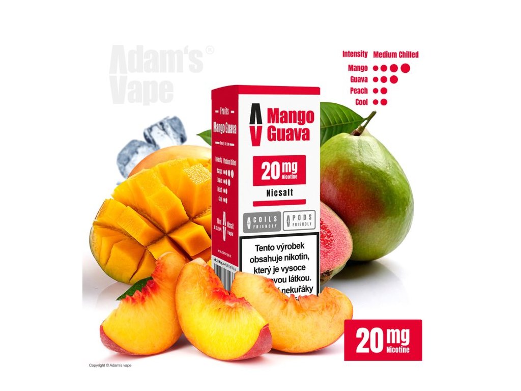 liquid adams vape salt mango guava 10ml 20mg