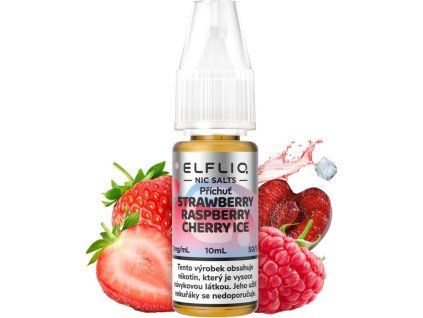 liquid elfliq nic salt strawberry raspberry cherry ice 10ml 20mg cz