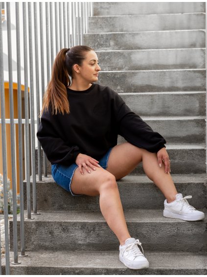 Černá oversizová mikina z biobavlny Ciao Bella