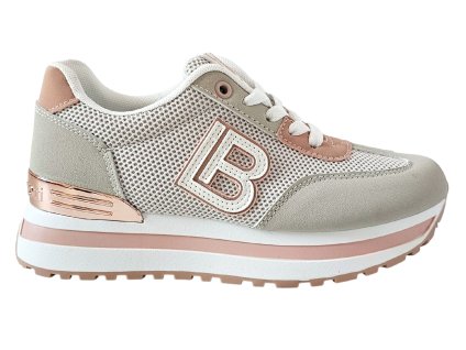 Tenisky na platformě Laura Biagiotti Nubuk Grey Pink