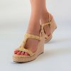 Sandále na klíne Laura Biagiotti KL Beige (Veľkosť 35)