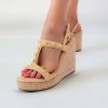 Sandále na klíne Laura Biagiotti KL Beige (Veľkosť 35)