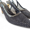 Černé slingback lodičky Laura Biagiotti Strass Black material