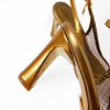 Měděné slingback lodičky Laura Biagiotti Strass podpatek