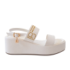 Bílé sandály na platformě Laura Biagiotti Calf White