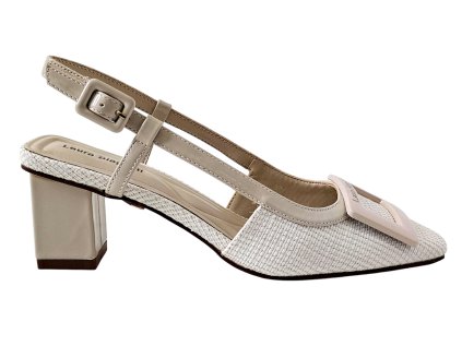 Dámske slingback lodičky Laura Biagiotti PB Raffia White