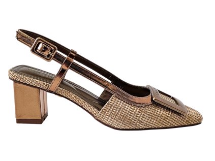 Dámske slingback lodičky Laura Biagiotti PB Raffia Brown