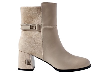 Krémové členkové čižmy Laura Biagiotti Calf Micro Mud