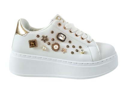 Biele Tenisky Laura Biagiotti JW Calf White Gold