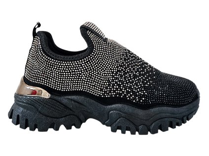 Čierne chunky tenisky Laura Biagiotti Strass Black