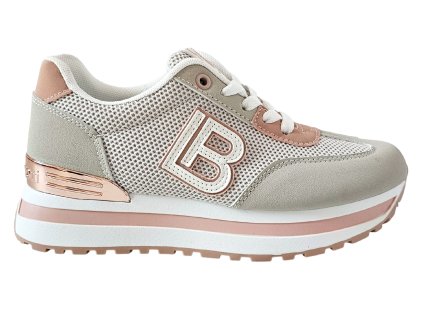 Tenisky na platforme Laura Biagiotti Nubuk Grey Pink