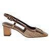 Dámske slingback lodičky Laura Biagiotti PB Raffia Brown