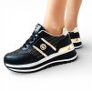 Čierne tenisky na platforme Laura Biagiotti Calf Black Gold