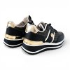 Čierne tenisky na platforme Laura Biagiotti Calf Black Gold