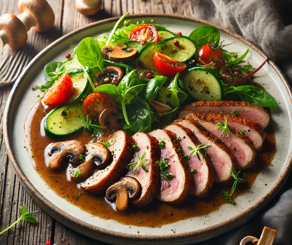 Tárkonyos, gombás kacsamellfilé  – HKO 5 elemes recept