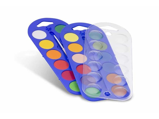 Vodové barvy PRIMO, Ø 25mm, 24 barev + štětec