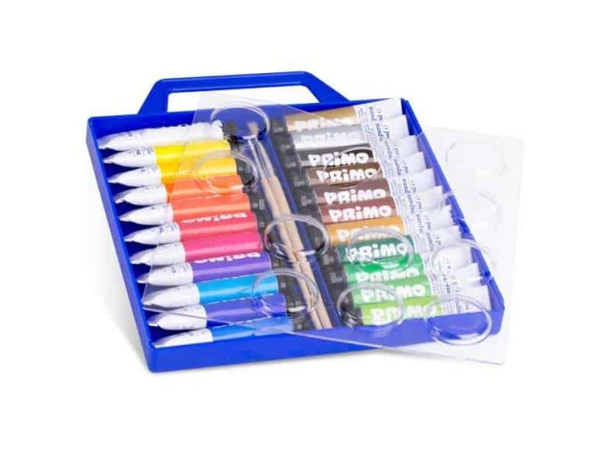 Temperové barvy PRIMO, sada 22 x 12ml, 2 x štětec, tuby, PP box