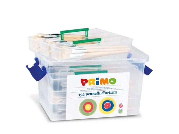 Sada štětců PRIMO, 192ks (kulaté č.1,2,4,6,8,10 a ploché č.2,4,6,8,10,12 ), PP box