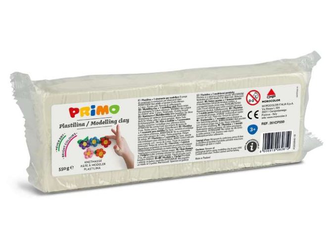 Plastelína PRIMO, 550g, bílá