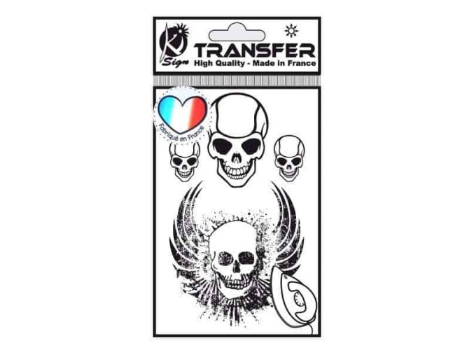 Samolepka na textil zažehlovací motiv CRANES - lebky