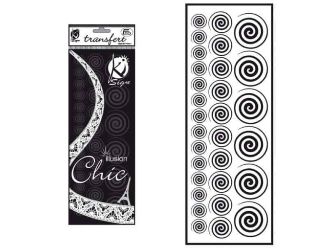 Samolepka na textil sametová, zažehlovací, motiv SPIRALES