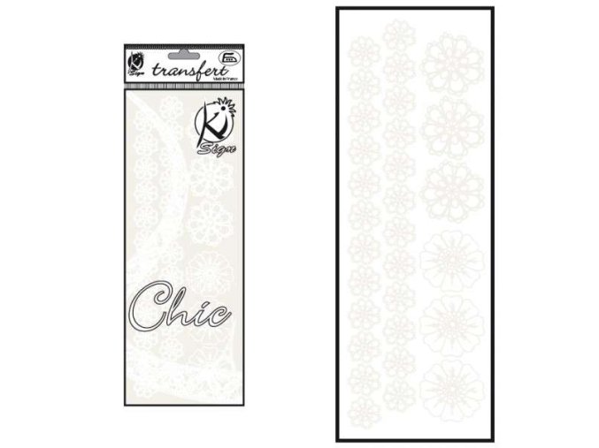 Samolepka na textil sametová, zažehlovací,motiv FLEURS CROCHET-háčkovaná květina