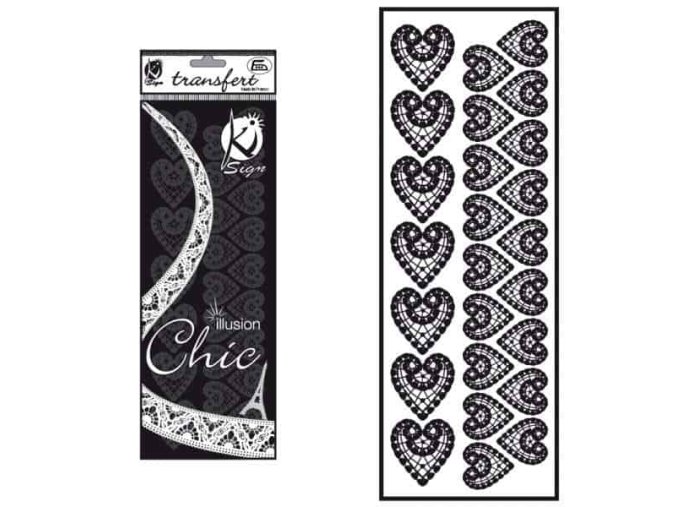 Samolepka na textil sametová, zažehlovací,motiv COEUR-srdce