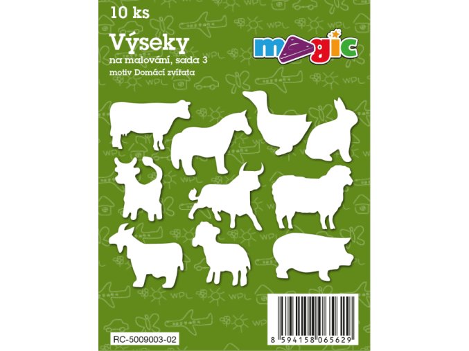 Papírové výseky MAGIC, 4 - 7cm, 10ks, sada 3 - Domácí zvířata