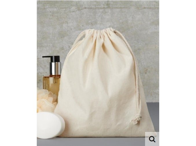 Sáček bavlněný se šňůrkou, 140 g/m², 25 x 30cm, přírodní (Natural)