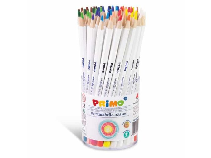 Pastelky šestihranné PRIMO MINABELLA, tuha Ø 3,8mm, 60ks (5 x 12 barev), PP etue