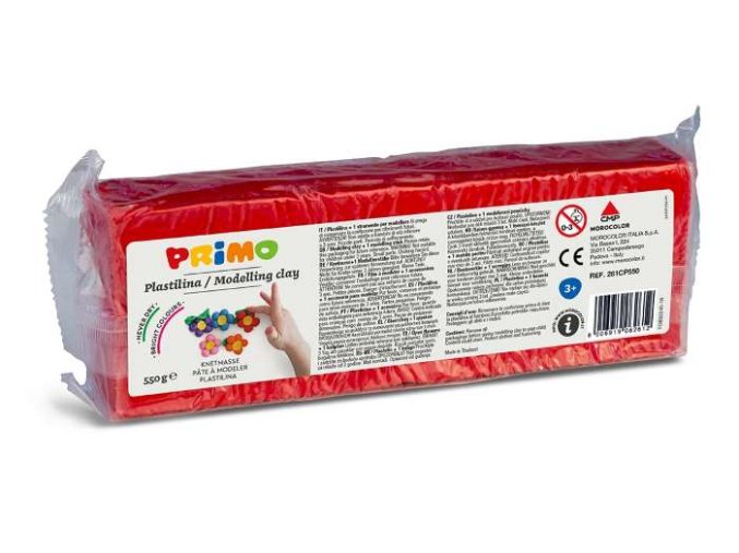 Plastelína PRIMO, 550g, červená