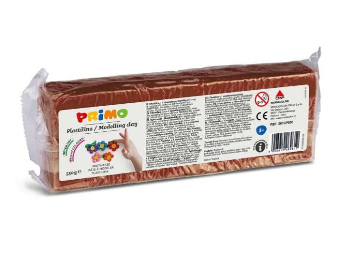 Plastelína PRIMO, 550g, hnědá