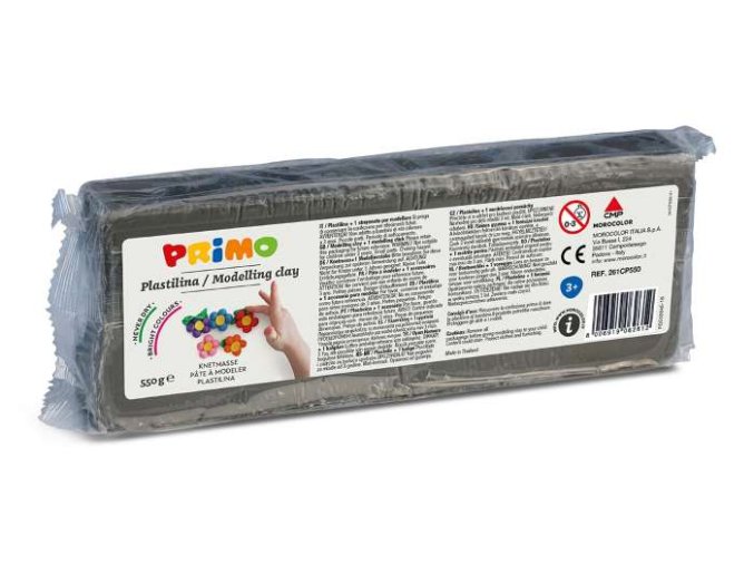Plastelína PRIMO, 550g, šedá