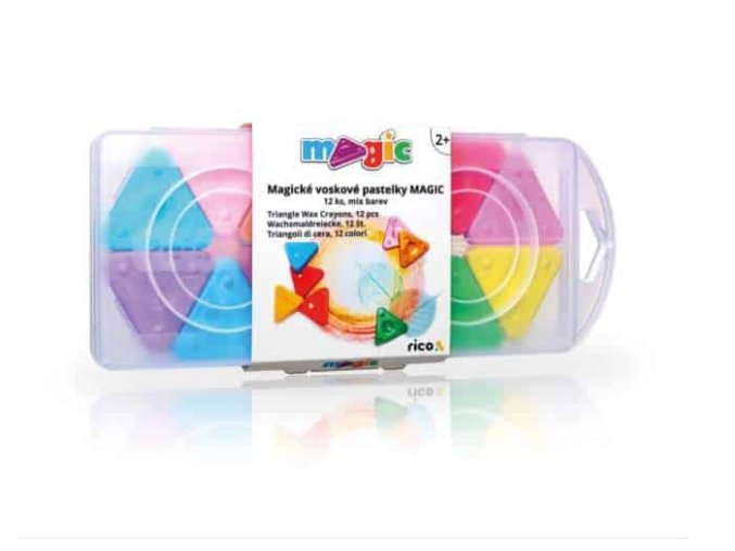 Voskovky trojboké MAGIC PRIMO, sada 12ks, mix barev, PP box