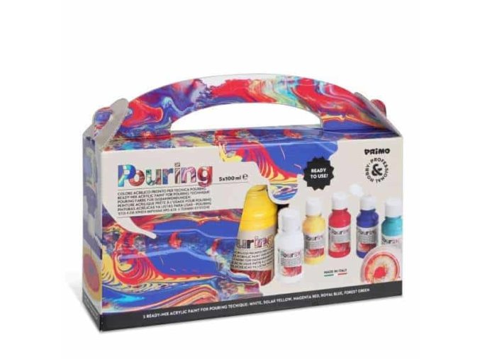 Akrylové READY MIX MEDIUM PRIMO na pouring, sada 5 x 100ml