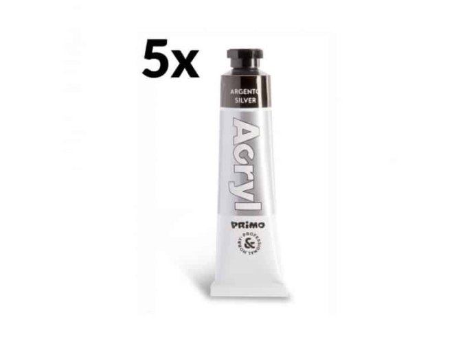 akrylova barva primo tuba 18 ml stribrna 910