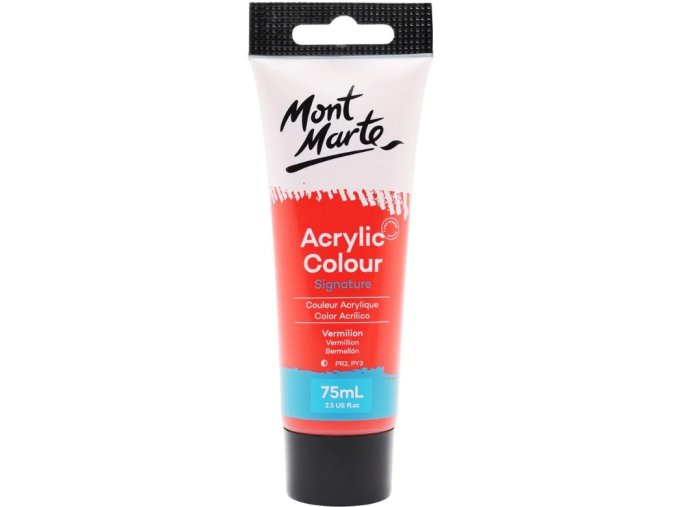 Mont Marte  akrylová barva,75ml, rumělka červená (Vermilion),tuba