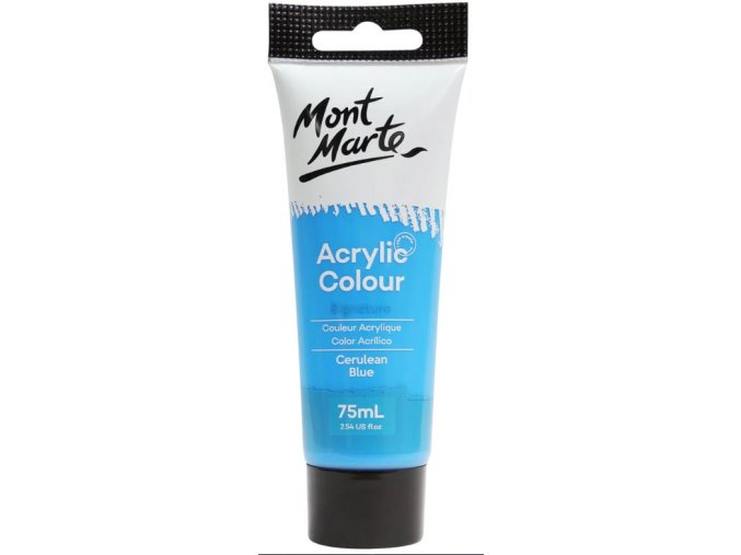 Mont Marte  akrylová barva,75ml, azurová modrá (Cerulean Blue), tuba