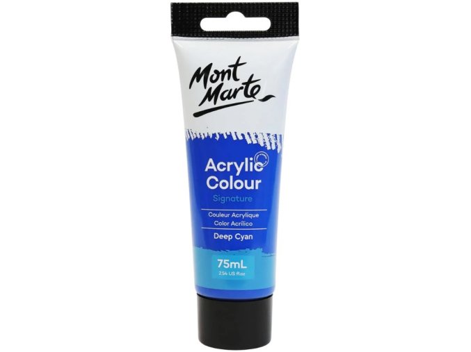 Mont Marte  akrylová barva,75ml, tm. modrá (Deep Cyan Blue), tuba