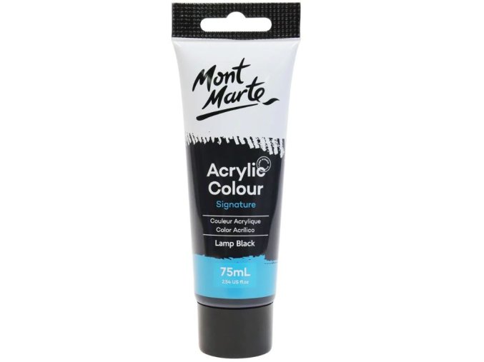 Mont Marte  akrylová barva,75ml, černá (Lamp Black), tuba
