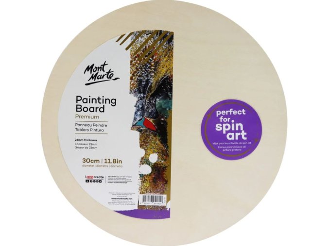 Mont Marte kulatá dřevěná malířská deska na rámu, 30cm č.0030, 1ks