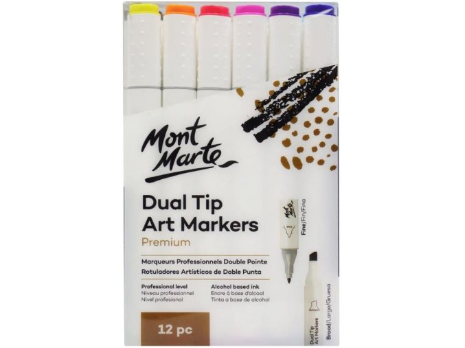 Mont Marte sada oboustranných lihových uměleckých fixů, č.0022, 12ks, PP obal
