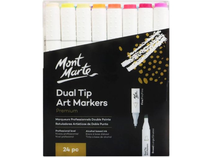 Mont Marte sada oboustranných lihových uměleckých fixů, č.0028, 24ks, PP obal
