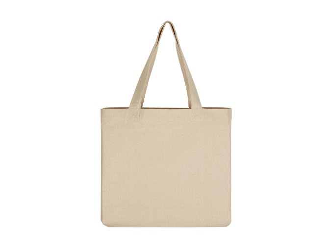 Široká nákupní taška LH, bavlna 280 g, 39x35x12 cm, ucho 60cm, natur