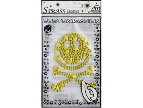 Samolepka na textil zažehlovací štrasová SMILEY- pirát