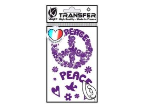 Samolepka na textil zažehlovací, motiv PEACE ń LOVE